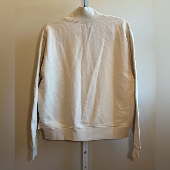 NEW MATE the Label Organic Fleece Half-Zip Sweatshirt — Bone • NWT • Size S - Picture 4 of 13